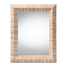 Adino Bohemian Accent Mirror with Grasscloth Frame