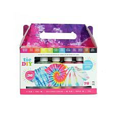American Crafts Tie DIY Kits 12 Bright 4oz. Colors, 76 pieces