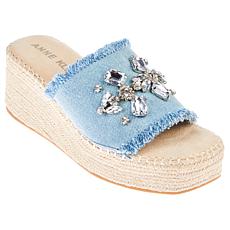 Anne Klein Crystal Rhinestone Slip-On Espadrille Mule