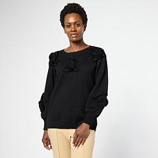Antthony 3-Dimensional Rosette Long-Sleeve Sweater