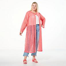 Antthony Crocheted Lace Long-Sleeve Duster