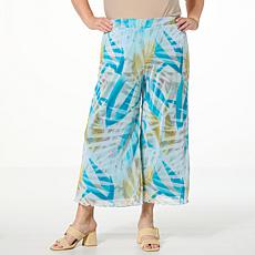 Antthony Printed Mesh Pull-On Capri Pant