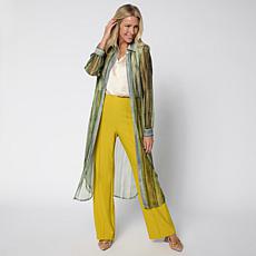 Antthony Printed Mesh Shirttail Hem Duster