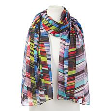 Antthony Printed Multi-Stripe Oblong Scarf