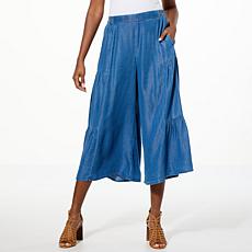 Antthony Side Panel Ruffle Gaucho Pant