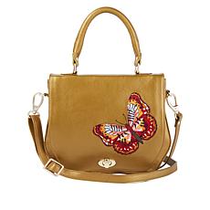 Anuschka Embroidered Flap Leather Satchel