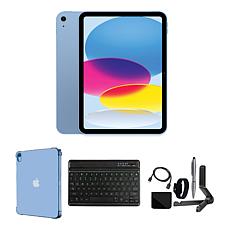 Apple iPad 11" Gen 11 Blue 128GB Tablet Bundle with Keyboard and More