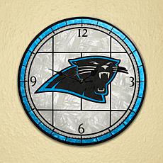 Art Glass Wall Clock - Carolina Panthers