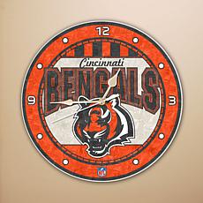 Art Glass Wall Clock - Cincinnati Bengals