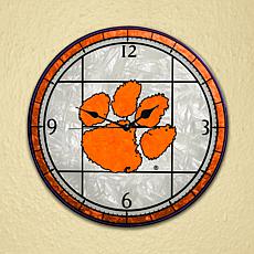Art Glass Wall Clock - Clemson University