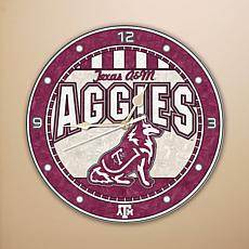Art Glass Wall Clock - Texas A&M