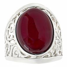 "As Is" Amber Extraordinaire Sterling Silver Oval Saddle Ring