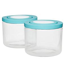 "As Is" Anchor Hocking 2-pack 3-Quart TrueFit Glass Storage Jars wi...
