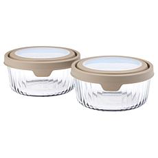 "As Is" Anchor Hocking 4-piece Sculpted Glass Food Storage Set