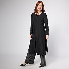 "As Is" Antthony 2-piece Button Side Duster-Length Top & Pant Set