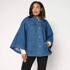 "As Is" Antthony Button-Down Denim Poncho