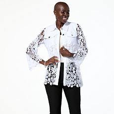 "As Is" Antthony Laced Button Front Jean Jacket