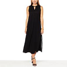 "As Is" Antthony Mesh Knit Halter-Neck Maxi Dress