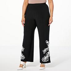 "As Is" Antthony Studio Stretch Knit Pull-On Soutache Pant