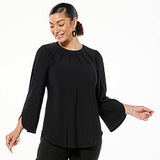 "As Is" Antthony Studio Stretch Knit Tulip-Sleeve Top