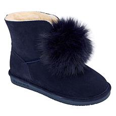 "As Is" BEARPAW® Liv Suede Pom-Pom Boot w/Rain Repellent