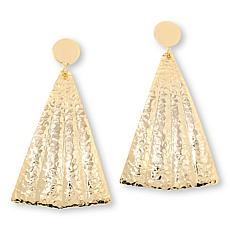 "As Is" Bellezza Bronze Hammered Fan Drop Earrings