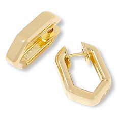"As Is" Bellezza Bronze Hexagon Hugger Hoop Earrings
