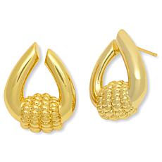"As Is" Bellezza Bronze Rope Detail Open Drop Earrings