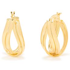 "As Is" Bellezza Bronze Twisted 2-Row Oval Hoop Earrings