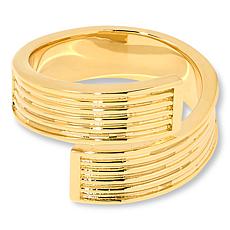 "As Is" Bellezza Contrarie Bronze Textured Rigato Wrap Ring