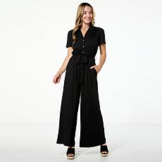 "As Is" C Wonder Button-Down Wide-Leg Jumpsuit