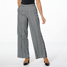 "As Is" C Wonder by Christian Siriano Glen Plaid 2-Tone Wide Leg Tr...