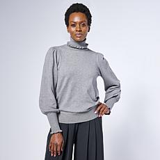 "As Is" C Wonder by Christian Siriano Luxe Blouson Sleeve Turtlenec...