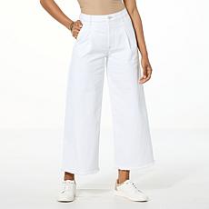 "As Is" C Wonder by Christian Siriano Stretch Denim Raw Edge Wide L...