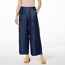 "As Is" C Wonder Denim Shirting Wide-Leg Pant