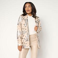 "As Is" C Wonder Foil-Printed Scuba Knit Blazer