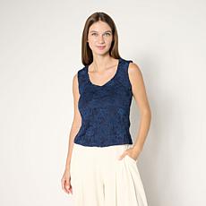 "As Is" C Wonder Knit Lace V-Neck Tank