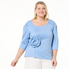 "As Is" C Wonder Runway Collection Jersey Rosette Top