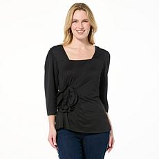 "As Is" C Wonder Runway Collection Jersey Rosette Top