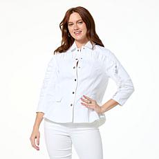 "As Is" C Wonder Stretch Twill Ruffled Peplum Jacket