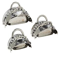 "As Is" Chef Jet Tila 3-piece Stainless Steel Dumpling Dough Press Set