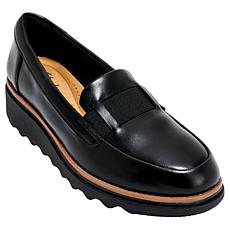 "As Is" Clarks Collection Sharon Pace Leather Wedge Loafer