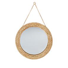 "As Is" Clover by Jo 17" Wood Mirror with Chain