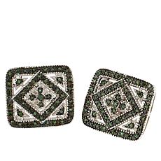 "As Is" Colleen Lopez 3/8ctw Diamond Milgrain Sterling Stud Earrings