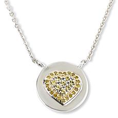 "As Is" Colleen Lopez Gemstone & Colored Diamond Fancy Heart Necklace