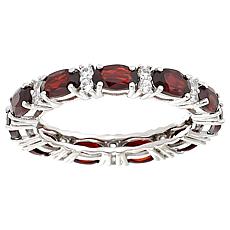 "As Is" Colleen Lopez Gemstone and White Zircon Eternity Band Ring