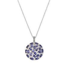 "As Is" Colleen Lopez Iolite & Zircon Round Cluster Pendant with Chain