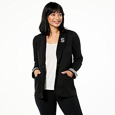 "As Is" Colleen Lopez Knit Blazer with Jeweled Sleeve