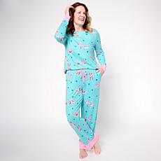 "As Is" Comfort Code Brushed Ultra Knit 2-piece Top and Pant Holida...