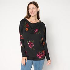 "As Is" Comfort Code So Soft Sweater Knit Draped Tunic